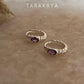 Silver Amethyst Croissant Huggies 925 Sterling Silver Earrings