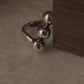 Bold Sterling Silver Ring with Triple Chunky Dots Design  