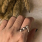 Modern 925 Silver Statement Ring with Chunky Dot Pattern