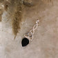 Unique Black Onyx Trinity Knot Pendant on Sterling Silver Setting