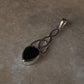 Sterling Silver Pendant with Black Onyx Celtic Trinity Knot Design  