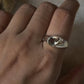 Unique Hula Design Signet Ring with Green Amethyst in 925 Silver  