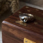 Stylish Green Amethyst Pear Shaped Signet Ring in Sterling Silver  