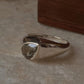 Dainty Green Amethyst Pear Gemstone Signet Ring Sterling Silver