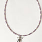 Amethyst & Fresh Water Rice Pearl Natural Crystal With Cherub Angel Charm 925 Sterling Silver Choker Necklace