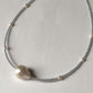Baroque Pearl , Aquamarine & Fresh Water Pearls 925 Sterling Silver Choker Necklace