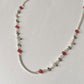Red Onyx & Pearl Handcrafted 925 Sterling Silver Necklace