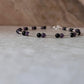 Stylish Sterling Silver Bracelet with Amethyst and Onyx Crystals  