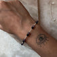 Black Onyx and Amethyst 4mm Beads with 2mm Silver Balls Bracelet  