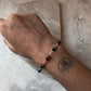 Dainty 925 Silver Bracelet with Black Onyx and Amethyst Stones