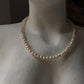 Elegant 6mm Pearl Sterling Silver Lock Necklace  