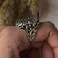 Bold Floral Rectangle Signet Ring in 925 Sterling Silver  