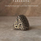 Big Floral Rectangle Signet 925 Sterling Silver Ring  
