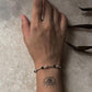 Black Onyx and Rose Quartz 4mm Crystal Silver Beads Bracelet  