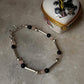Healing Crystal Bracelet with Rose Quartz, Onyx, and Silver Beads
