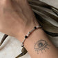 Elegant Rose Quartz and Black Onyx Beaded Silver Bracelet