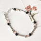 Gemstone Bracelet with Onyx, Rose Quartz, and Sterling Silver Beads