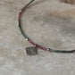 Tribal silver choker necklace with multi color tourmaline gemstones