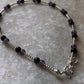 Stylish Sterling Silver Anklet with Amethyst and Onyx Crystals  