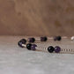 Natural Amethyst and Black Onyx Beaded Anklet with Silver Balls  