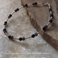 Black Onyx and Amethyst 4mm Beads with 2mm Silver Balls Anklet  