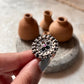Traditional Kundan Mandala Flower Ring in Sterling Silver