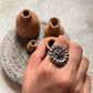 Antique Mandala Flower Kundan 925 Sterling Silver Ring  