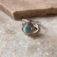 Larimar Oval Boho Statement 925 Sterling Silver Ring