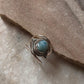 Larimar Oval Boho Statement 925 Sterling Silver Ring