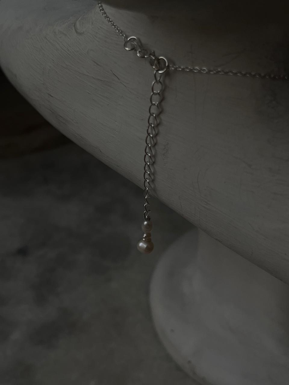 Minimalist handcrafted 925 sterling silver pearl choker necklace  
