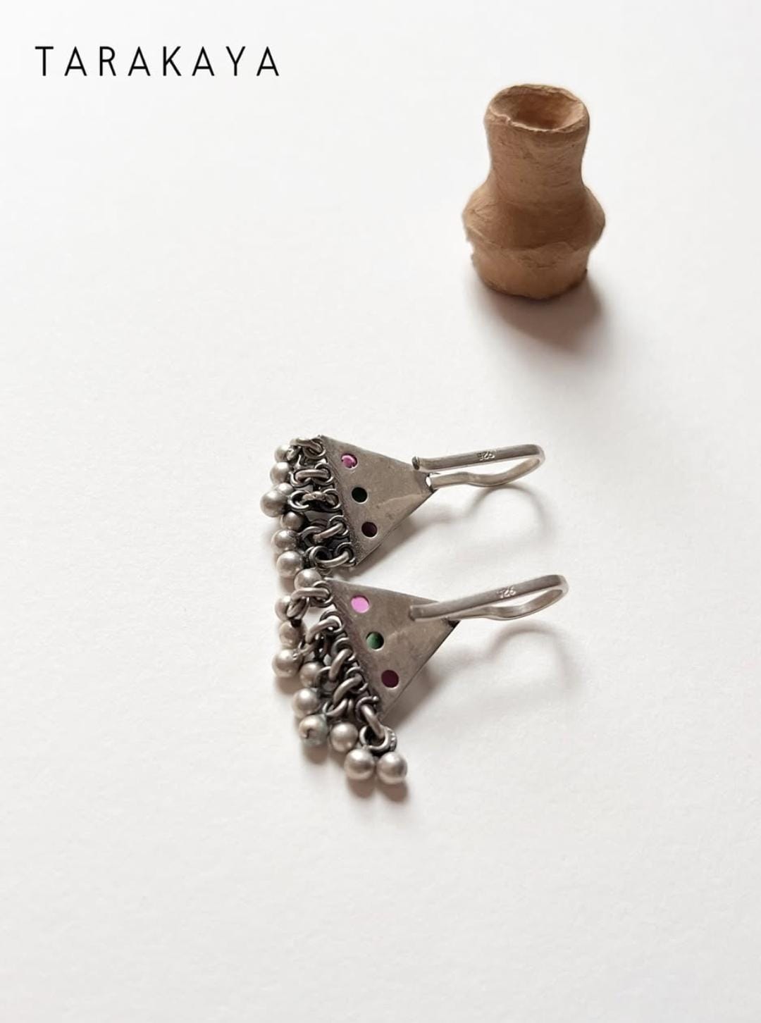 Antique Teekona Ghungroo Bugadi ear cuffs/ Silver 925 Sterling Earrings