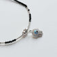 Black Spinel, Silver Ball, Hamsa Evil Eye Charm Nazariya 925 Sterling Silver Bracelet