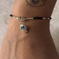 Black Spinel, Silver Ball, Hamsa Evil Eye Charm Nazariya 925 Sterling Silver Bracelet