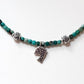 Copper Turquoise & Matsya / Fish Charm 925 Sterling Silver Boho Choker Necklace
