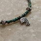 Copper Turquoise & Matsya / Fish Charm 925 Sterling Silver Boho Choker Necklace