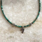 Copper Turquoise & Matsya / Fish Charm 925 Sterling Silver Boho Choker Necklace