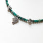 Copper Turquoise & Matsya / Fish Charm 925 Sterling Silver Boho Choker Necklace