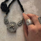 Antique Mandala Ghungroo Choker 925 Sterling Silver Necklace