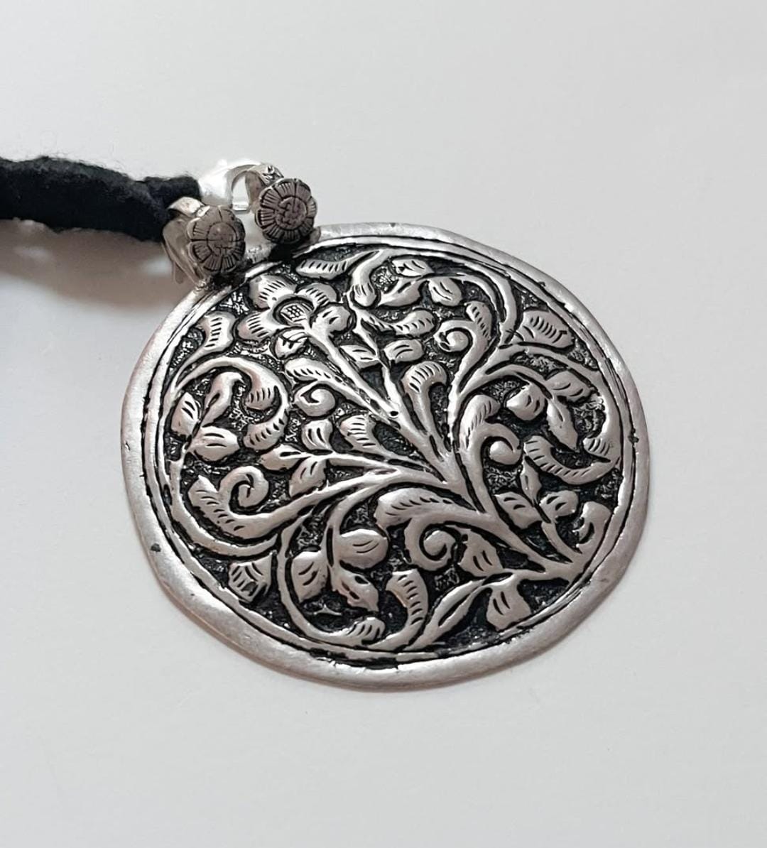 Gulbahar Chitai Antique Handcrafted Choker 925 Sterling Silver Necklace