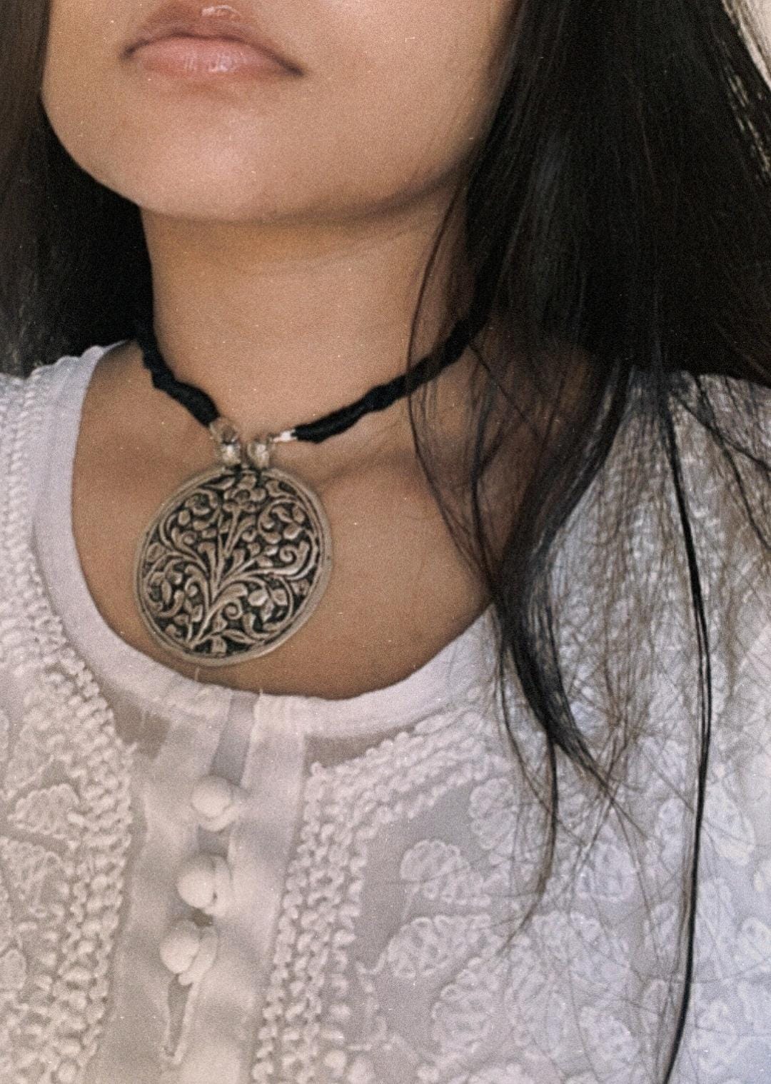 Gulbahar Chitai Antique Handcrafted Choker 925 Sterling Silver Necklace