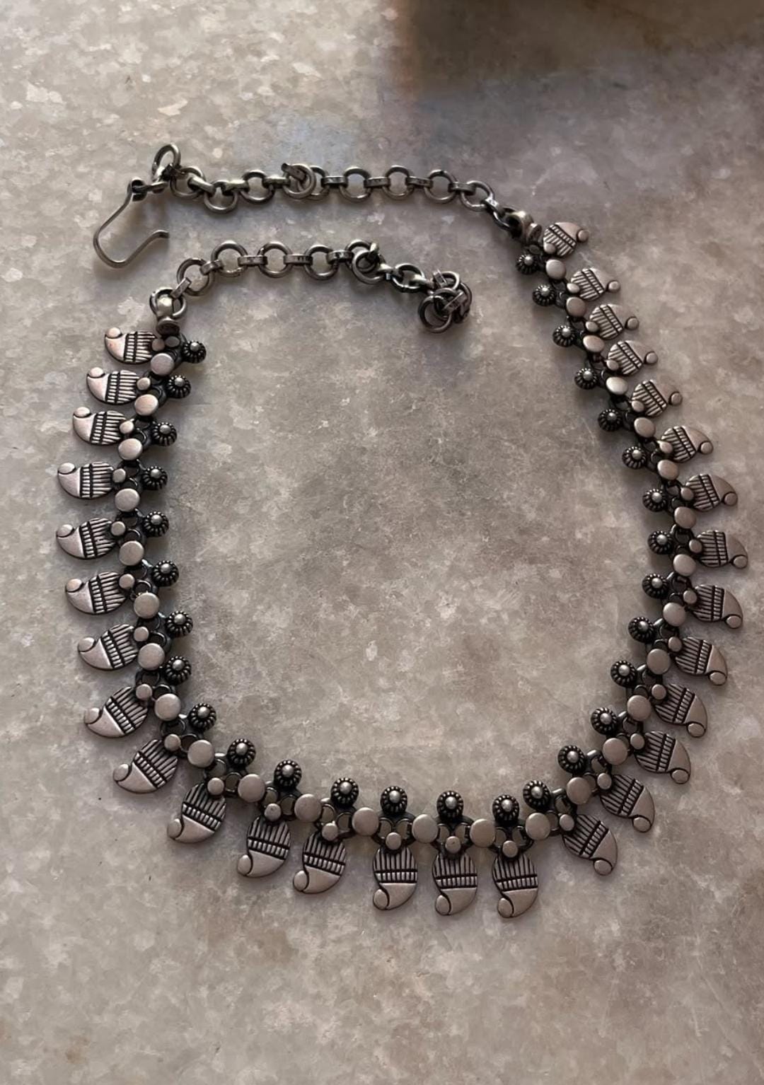 Tribal Mango Leaf Motif Boho 925 Sterling Silver Necklace