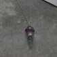 Amethyst Flower, Aquamarine Leaf & Fresh Water Pearl 925 Sterling Silver Necklace