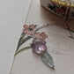 Amethyst Flower, Aquamarine Leaf & Fresh Water Pearl 925 Sterling Silver Necklace