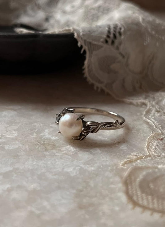 Forest Fresh Water Pearl 925 Sterling Silver Ring