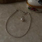Plain Silver 2mm Beads with Fresh Water Pearl Handcrafted 925 Sterling Silver Bracelet