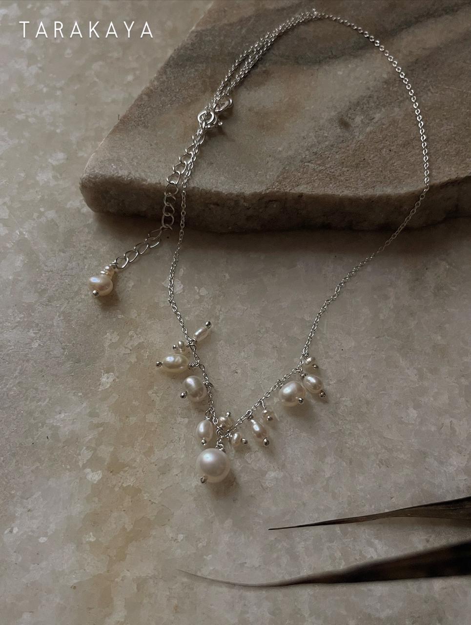 Fresh Water Pearls Cable Chain Handcrafted 925 Sterling Silver Necklace
