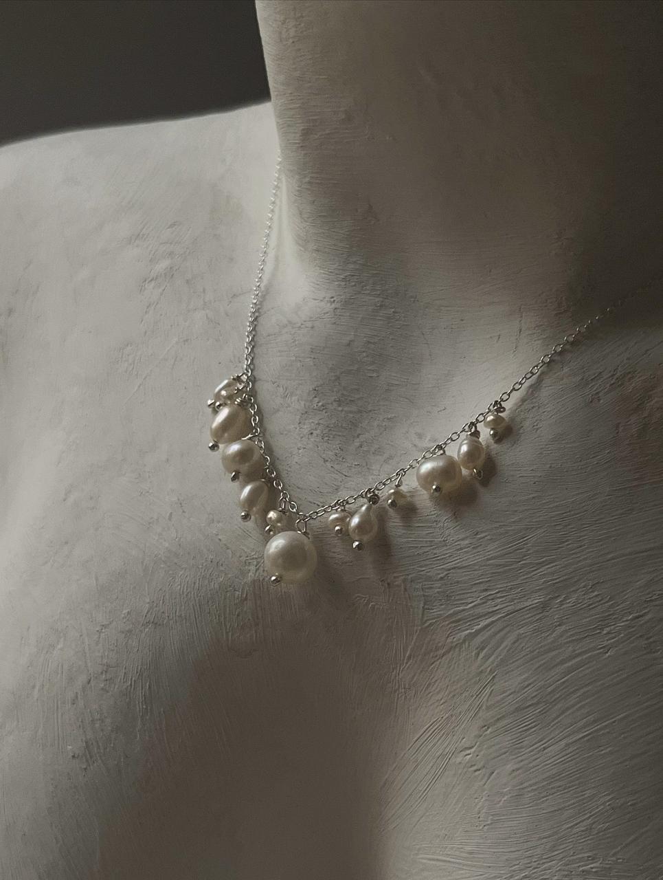 Fresh Water Pearls Cable Chain Handcrafted 925 Sterling Silver Necklace