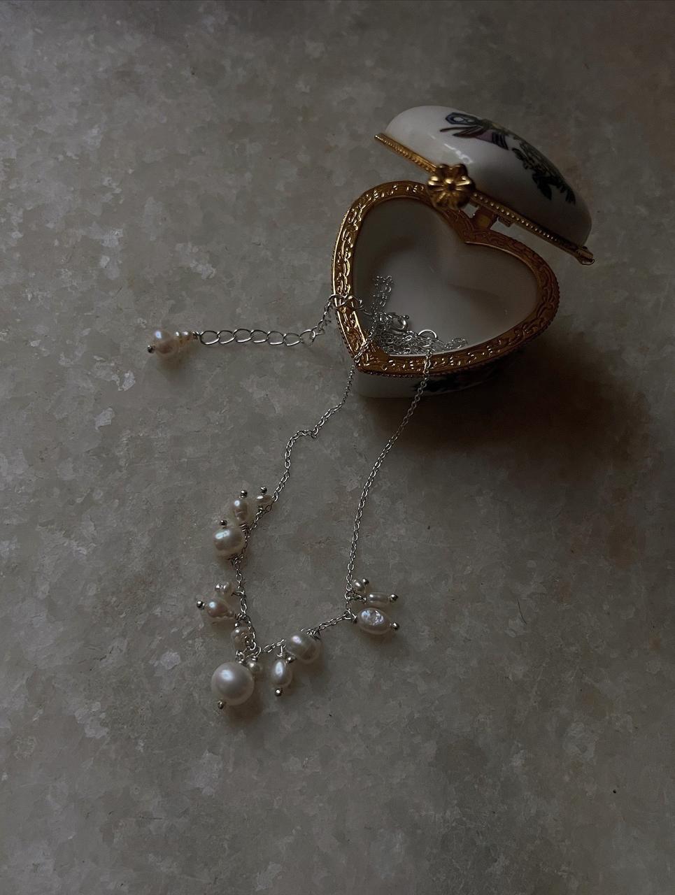 Fresh Water Pearls Cable Chain Handcrafted 925 Sterling Silver Necklace