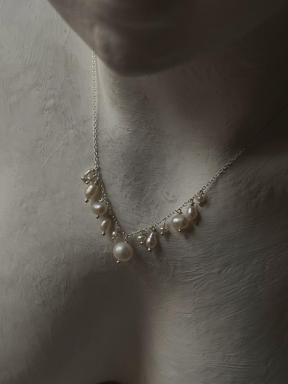 Fresh Water Pearls Cable Chain Handcrafted 925 Sterling Silver Necklace
