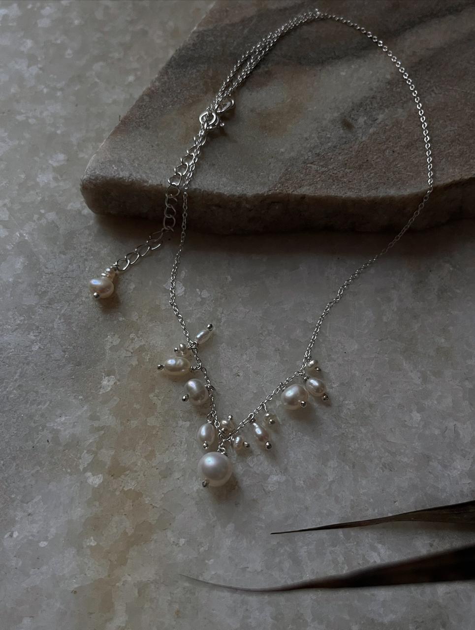 Fresh Water Pearls Cable Chain Handcrafted 925 Sterling Silver Necklace